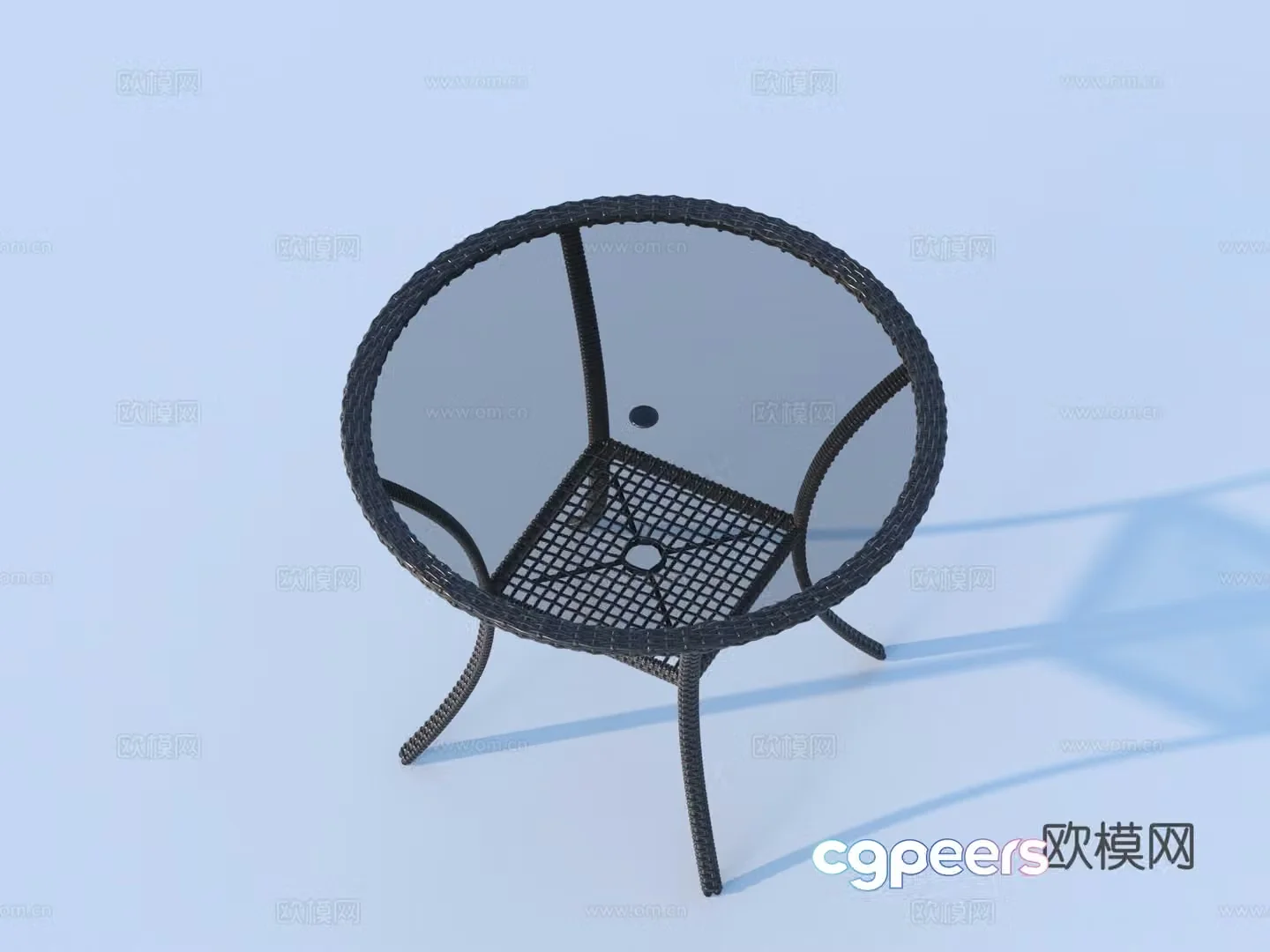 Modern round table outdoor table 3d model