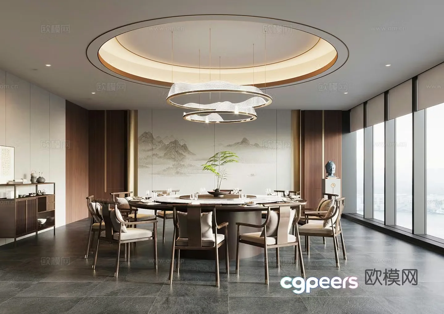 New Chinese hotel restaurant private room private room private room 3D model