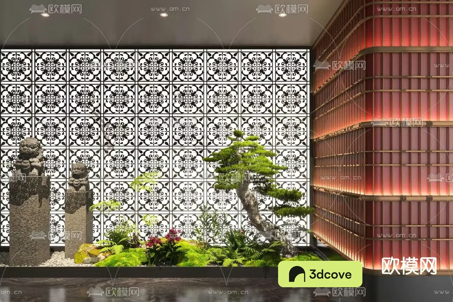 Indoor landscaping plant landscaping