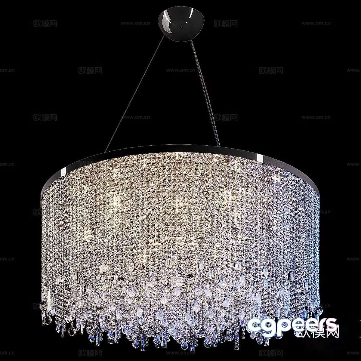 Light luxury chandeliers crystal lamp 3d model