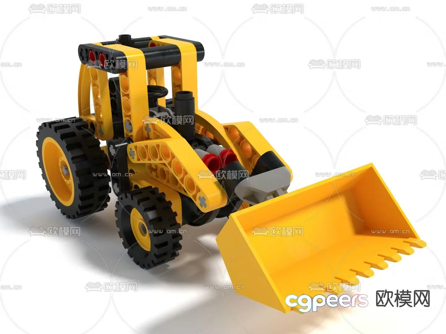 toy car building block forklift lego 3d model