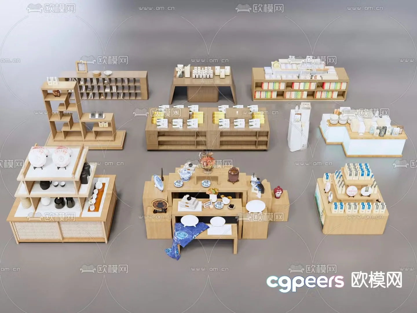 Modern cultural and creative booth supermarket booth 3D model