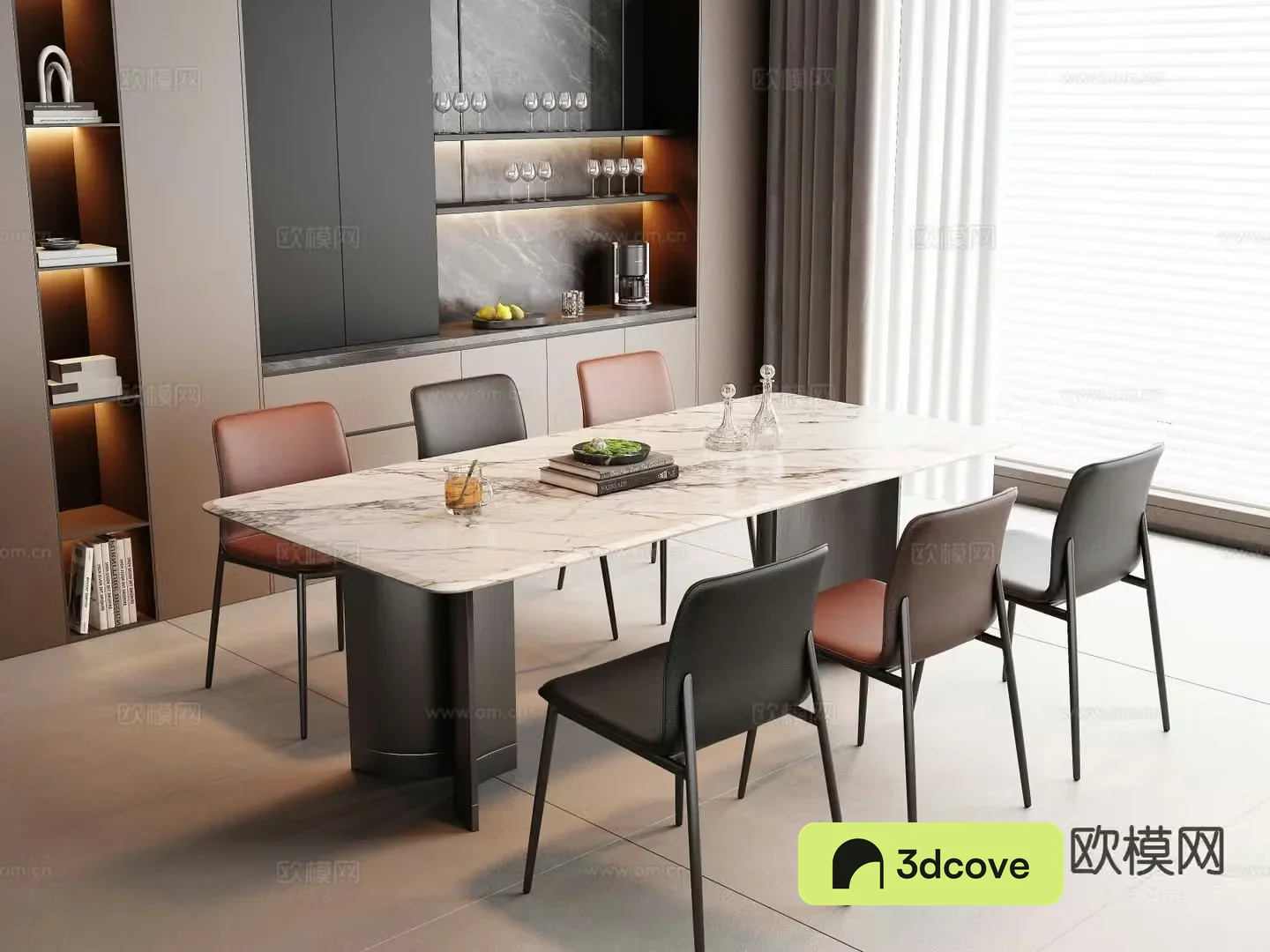 Italian dining table and chairs