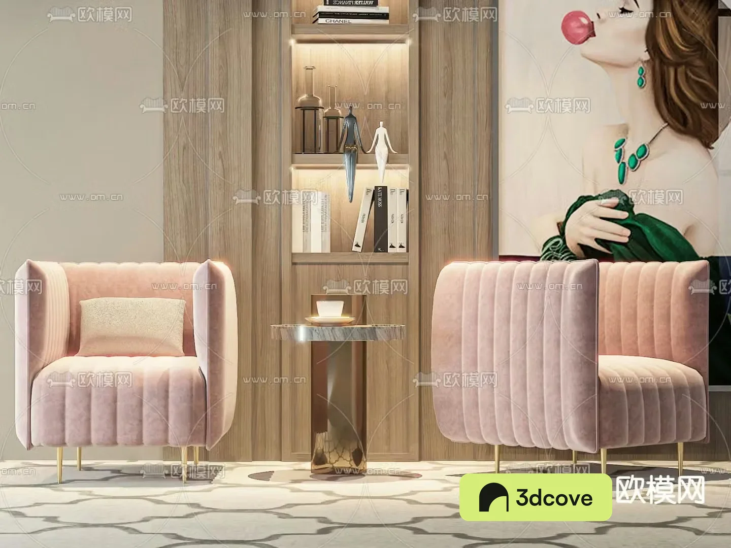 Pink sofa chair leisure chair armchair
