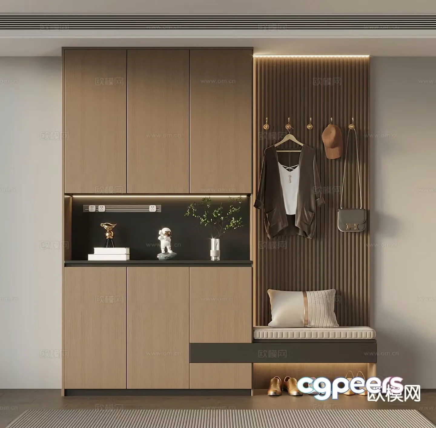 Italian style shoe cabinet home shoe cabinet 3d model