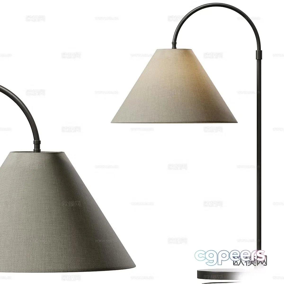 New Chinese Sinclair Metal Arc Table Lamp 3D Model