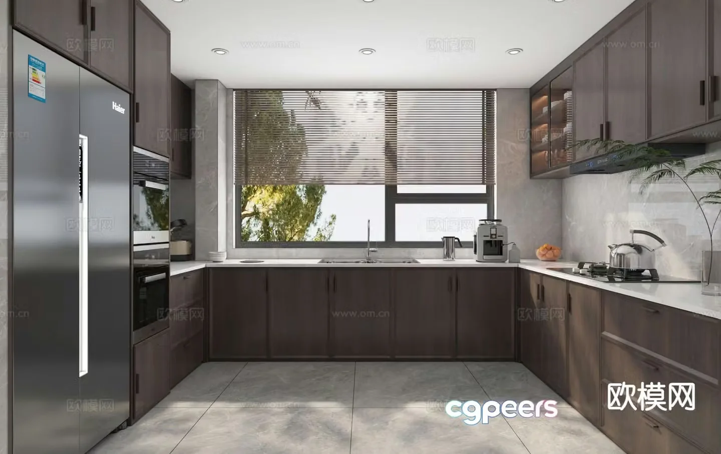New Chinese style kitchen cabinet 3d model