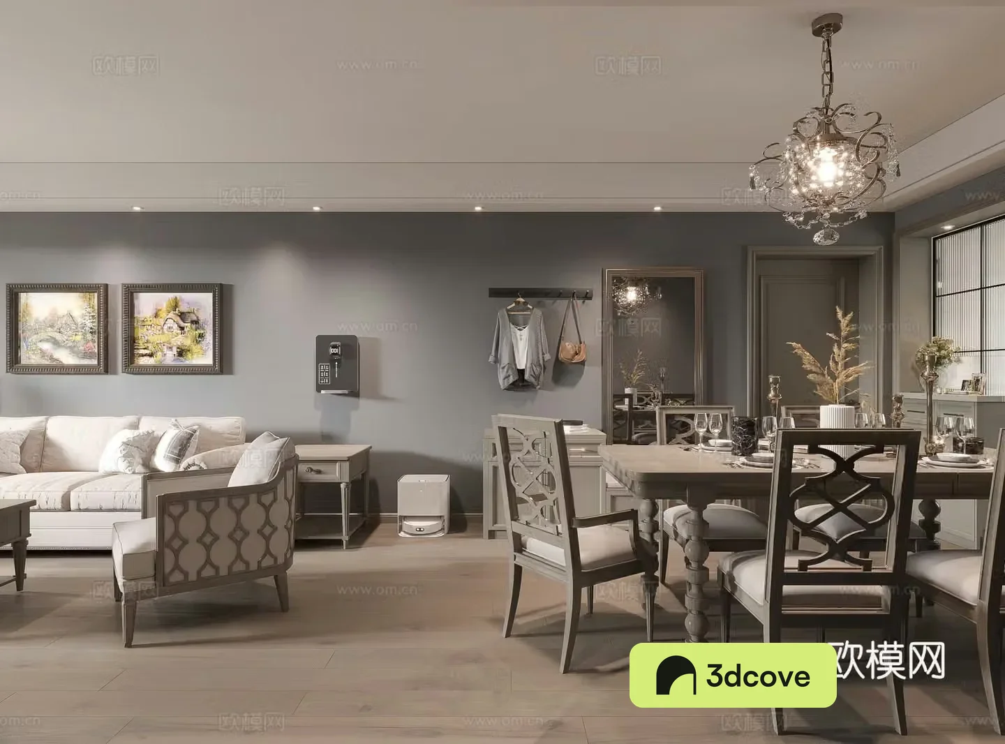 American living room Meike Meijia dining table and chairs French living room American chandeliers American sofa