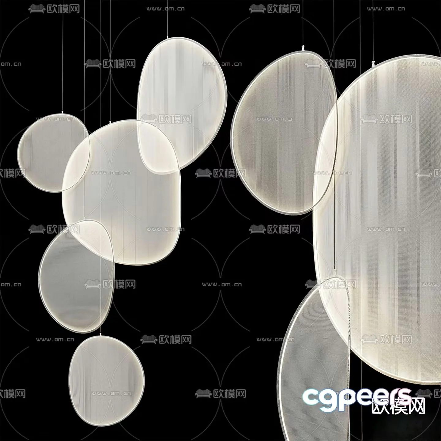 LED creative chandelier art chandelier 3d model