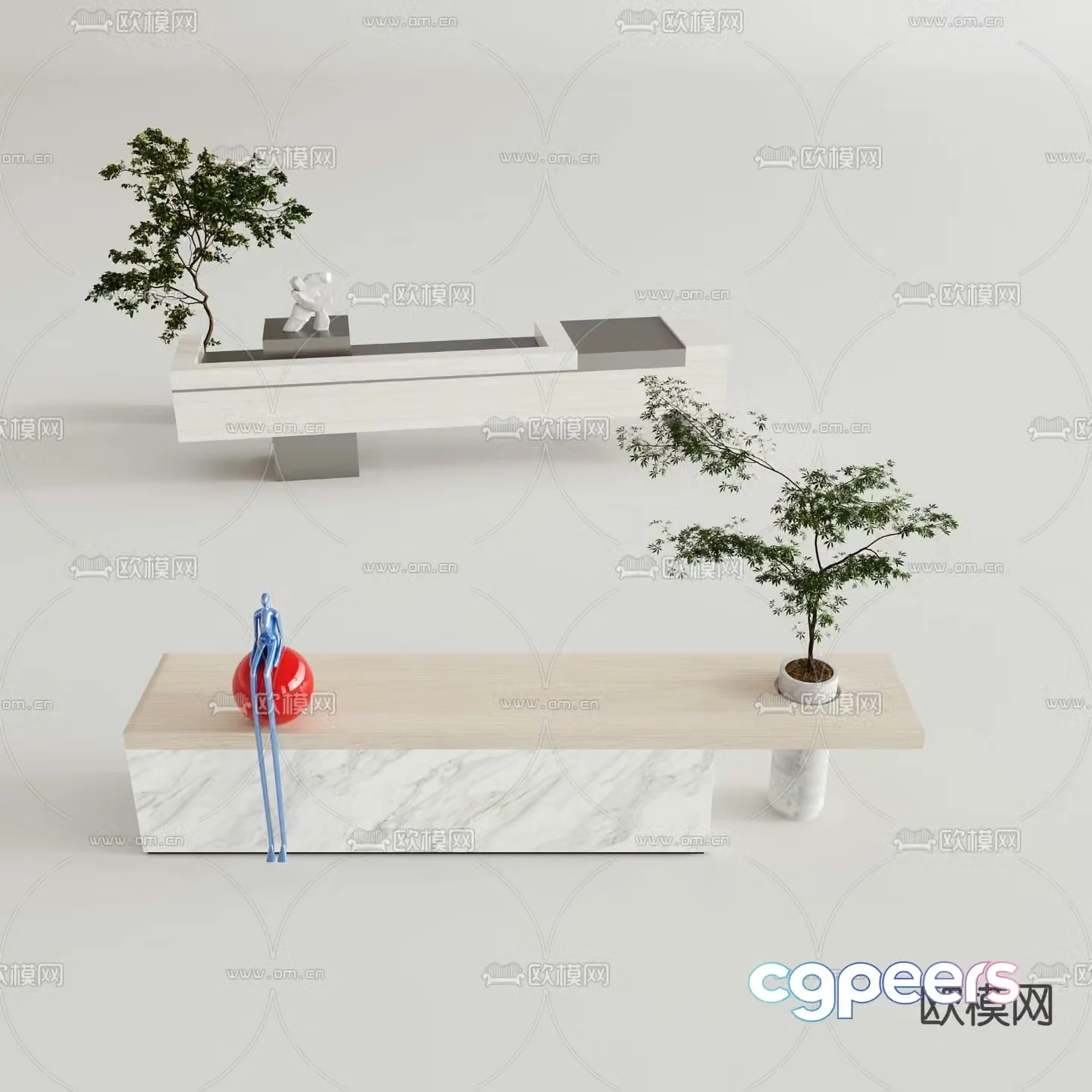 Modern front desk 3d model