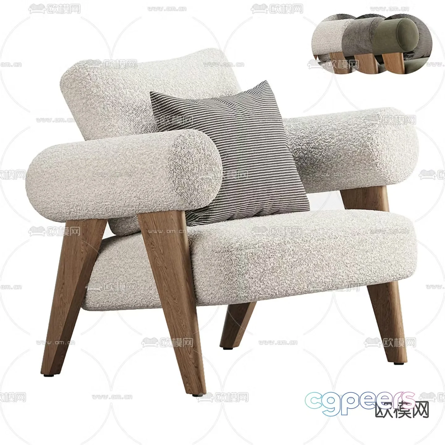 Nordic leisure chair chair 3d model