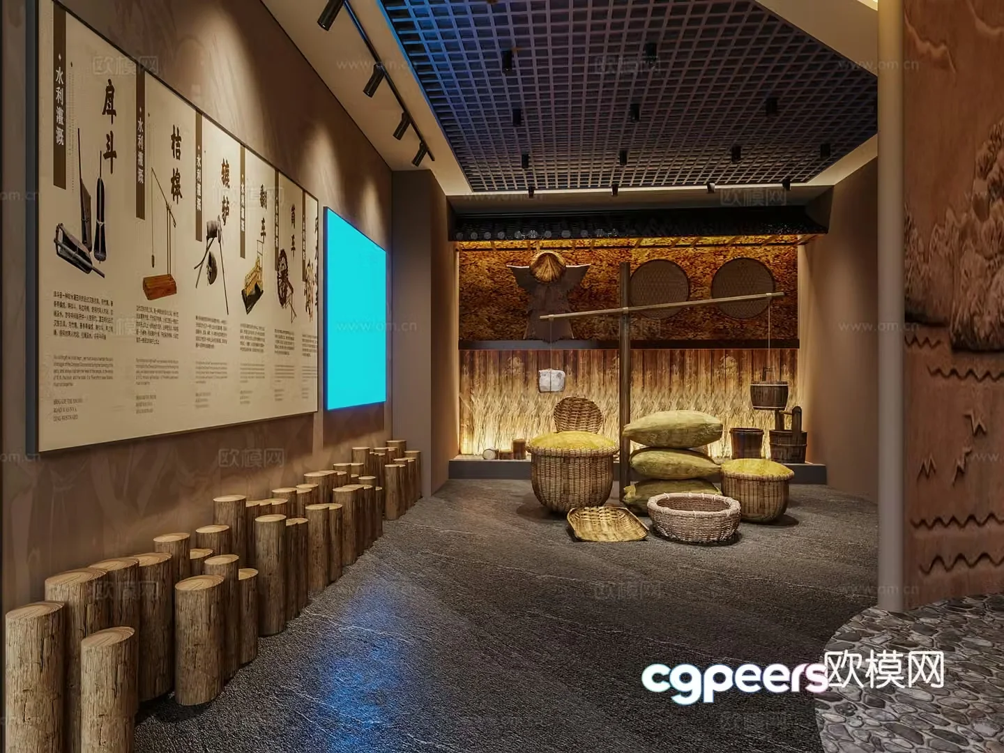 Cultural exhibition hall 3d model