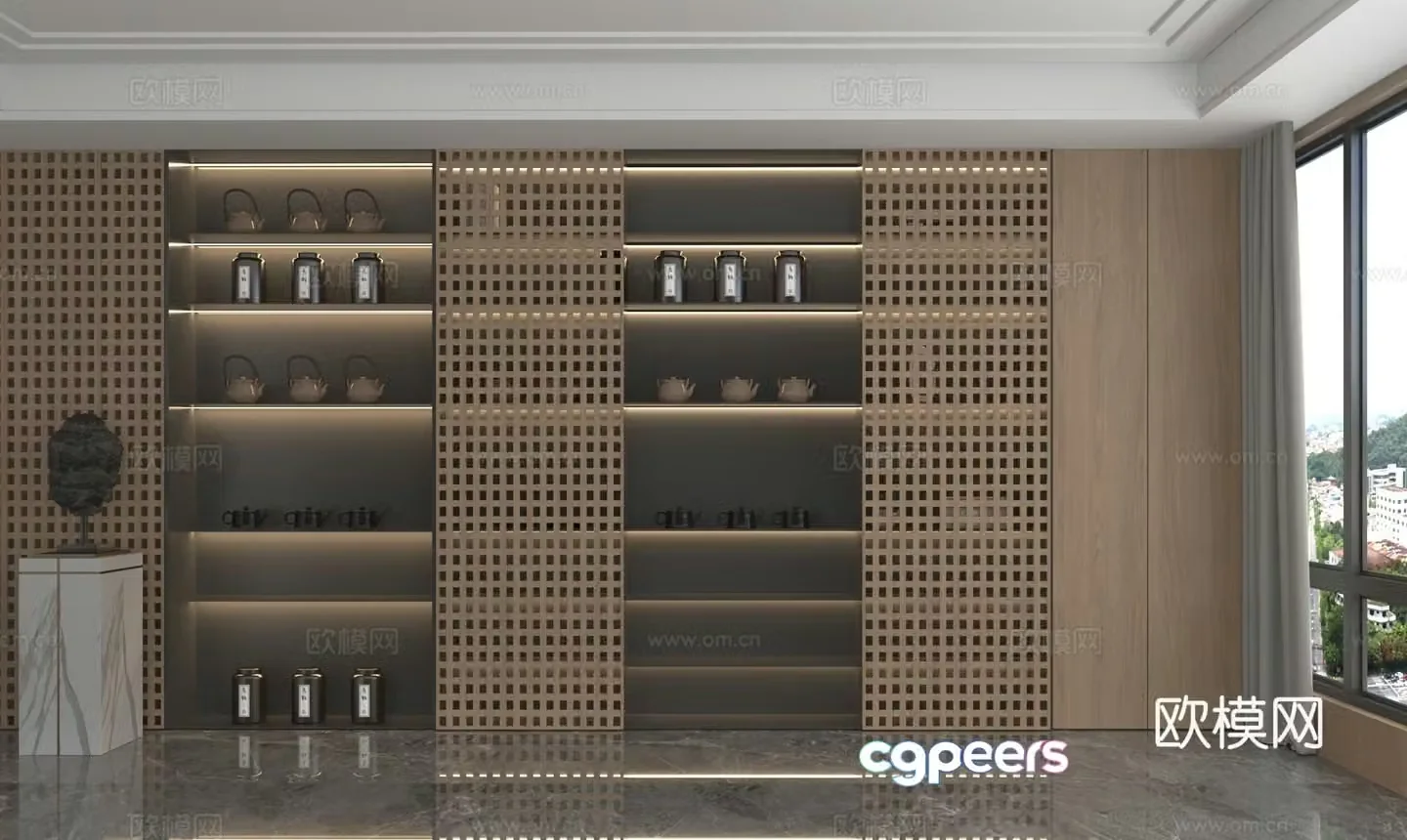Modern tea cabinet tea cabinet 3d model
