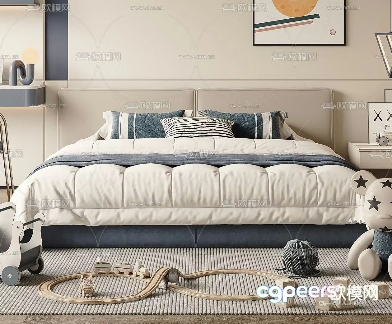 Modern children’s bed 3d model