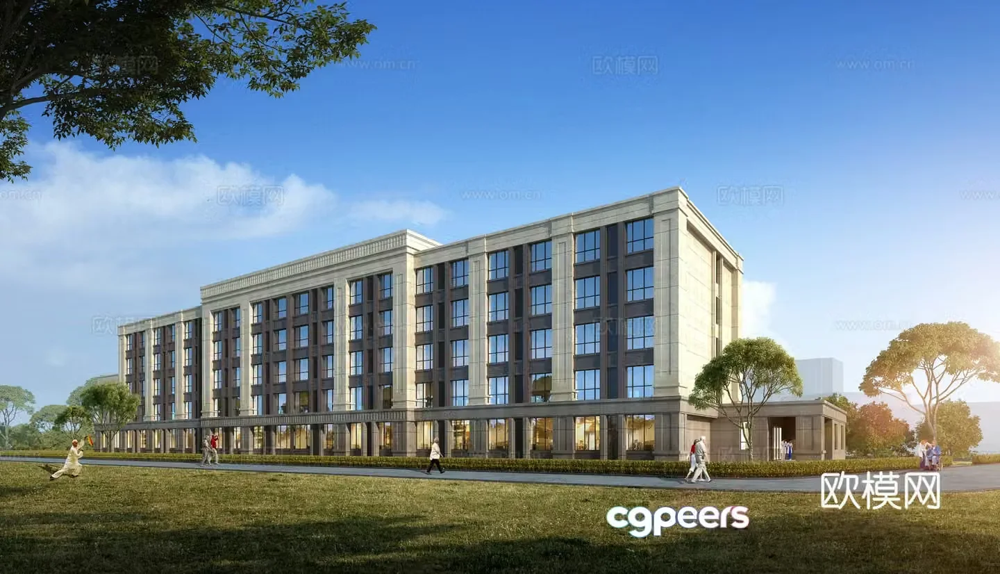 Office building exterior 3d model