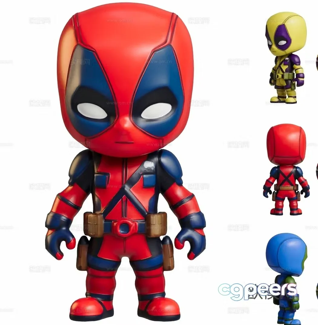 Deadpool doll hold fashion toy ornaments 3D model