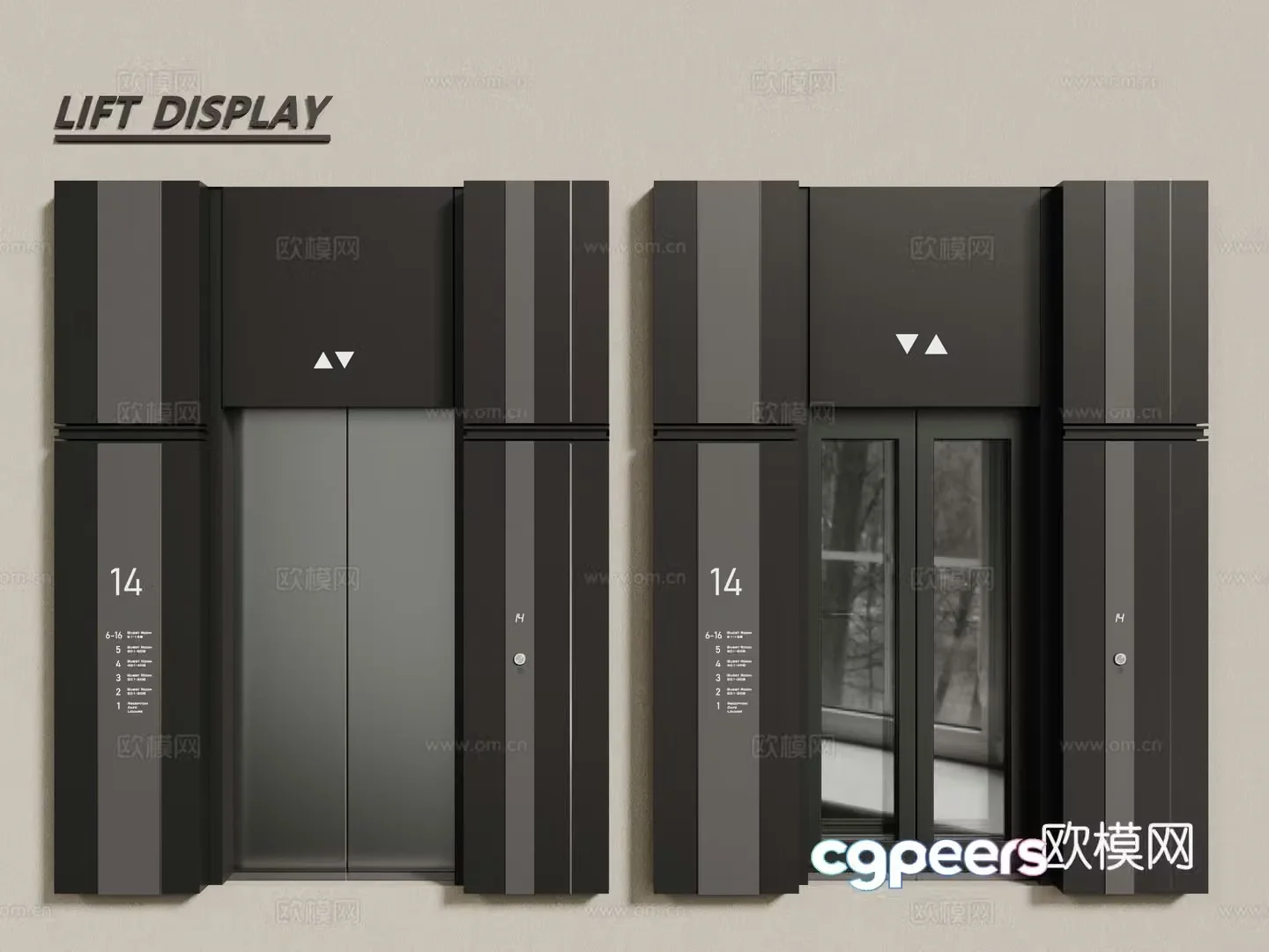 Modern elevator indoor elevator shopping mall elevator 3d model