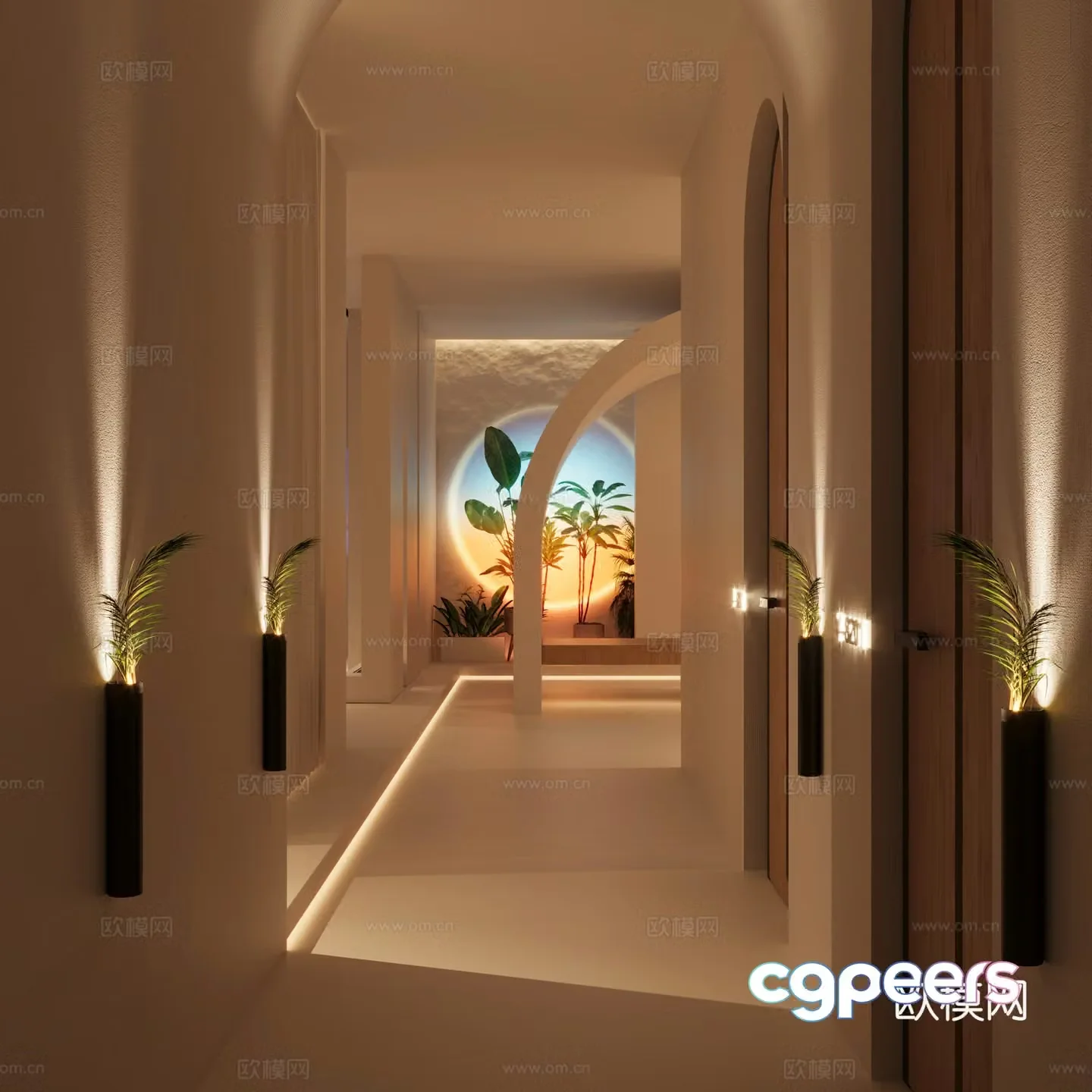 Wasabi wind aisle amenity lights reception desk beauty salon rest area 3d model 3d model