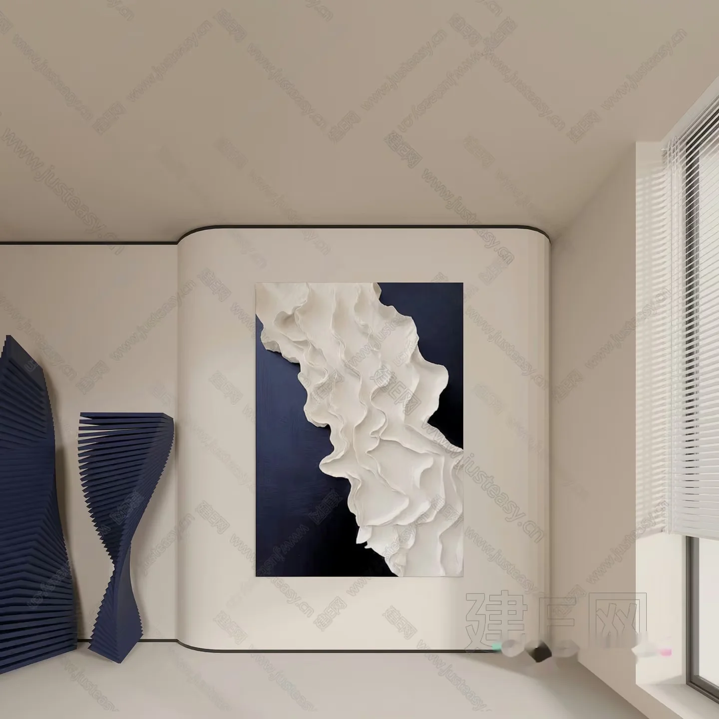 Modern Art Piece 3D Model – 13641 – VRAY Render
