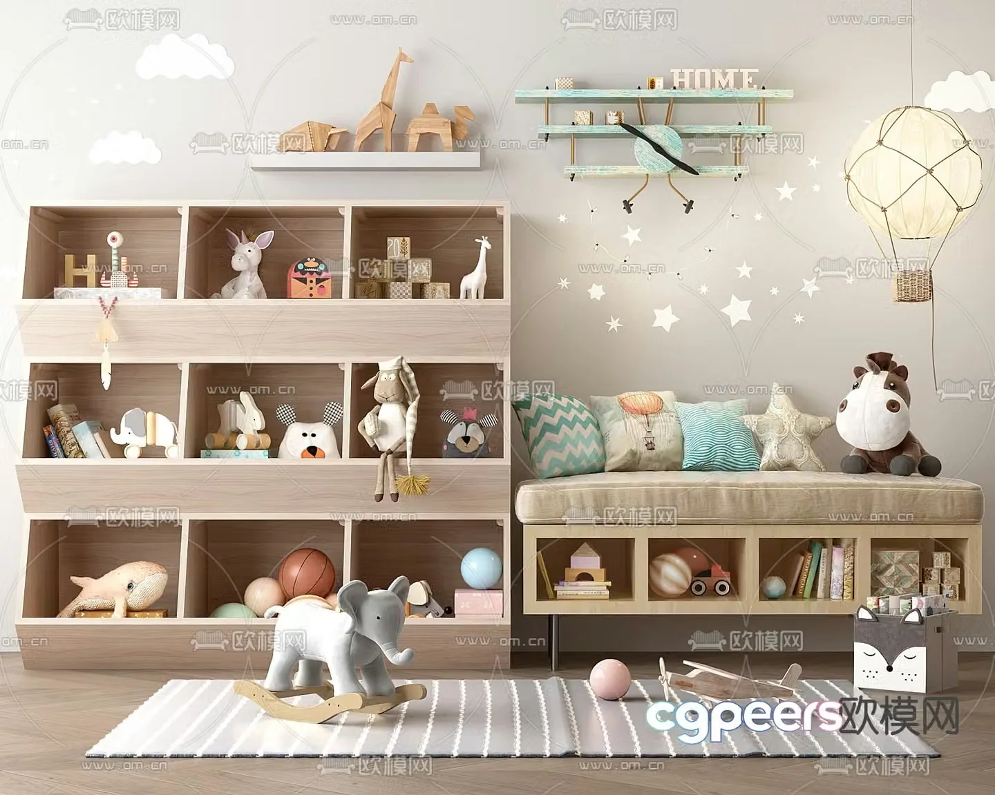 Children’s cabinet storage cabinet toys 3d model