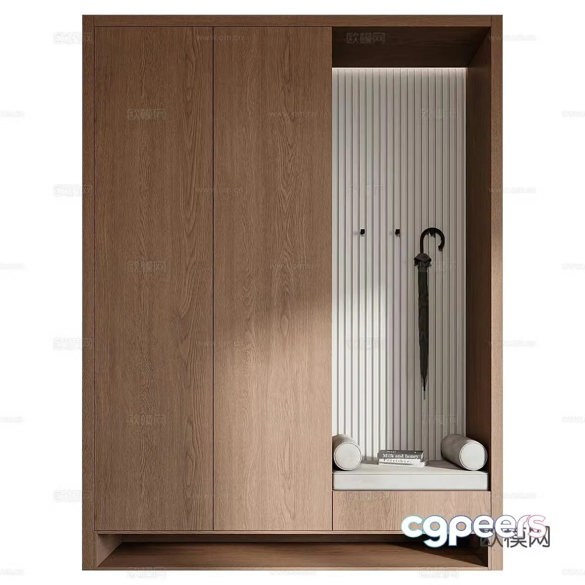 Modern Italian minimalist porch shoe cabinet 3D model