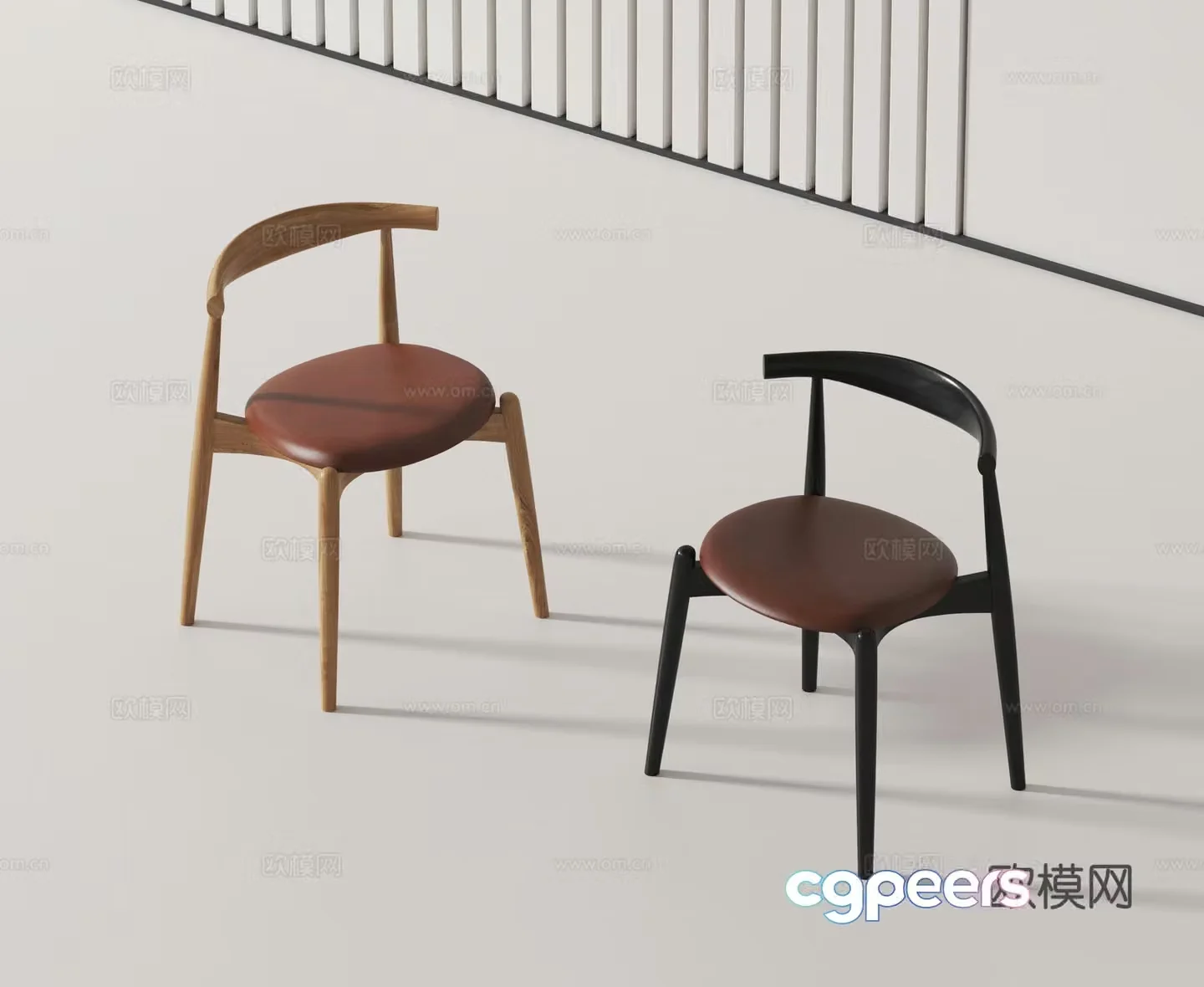 Modern single chair dining chair 3d model