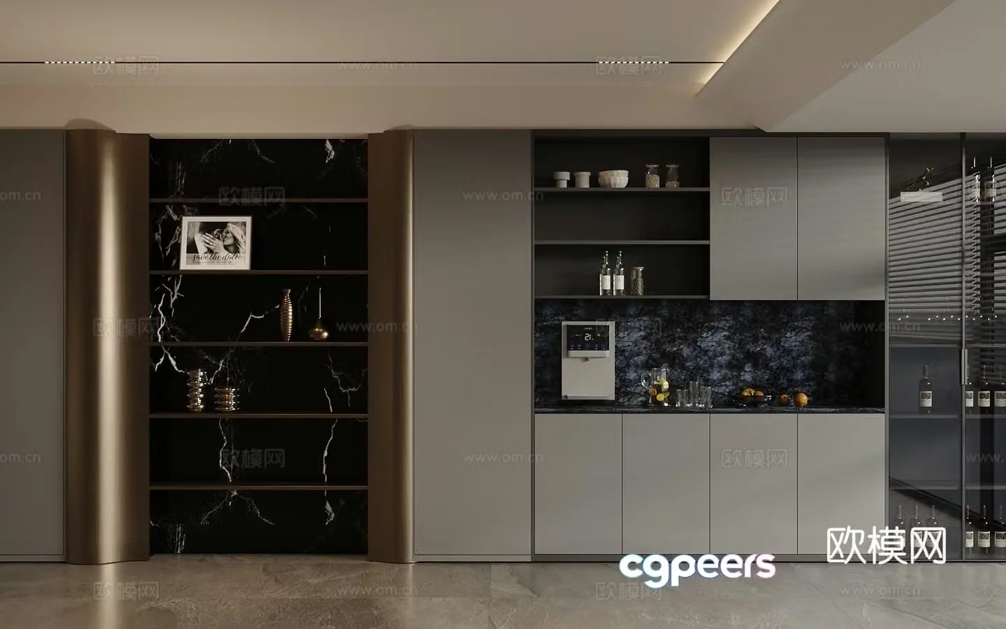 Modern light luxury sideboard light luxury Italian sideboard sideboard ornaments shoe cabinet sideboard wine cabinet 3D model