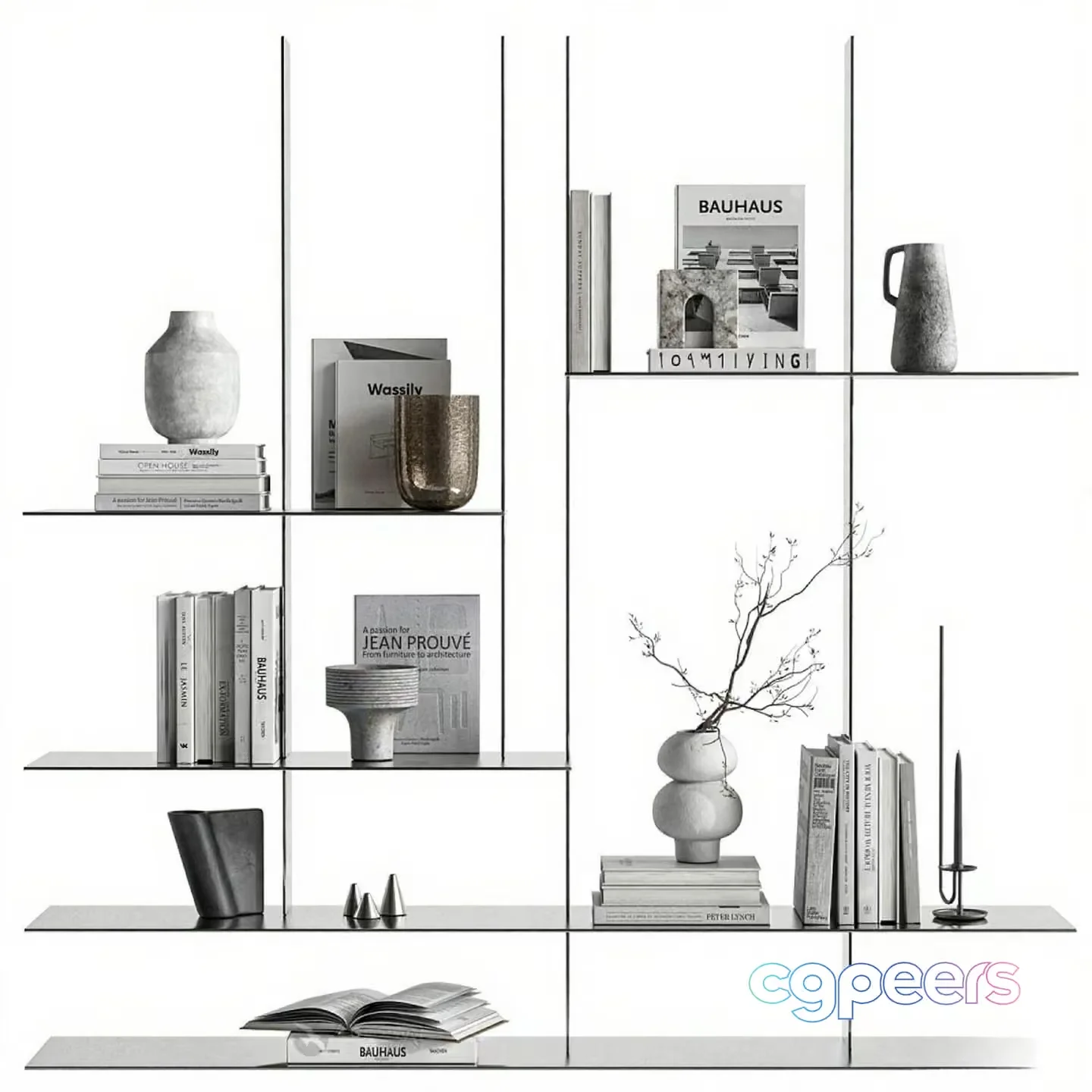 Minimalist Bookshelf 3D Model – 14234 – CORONA Render