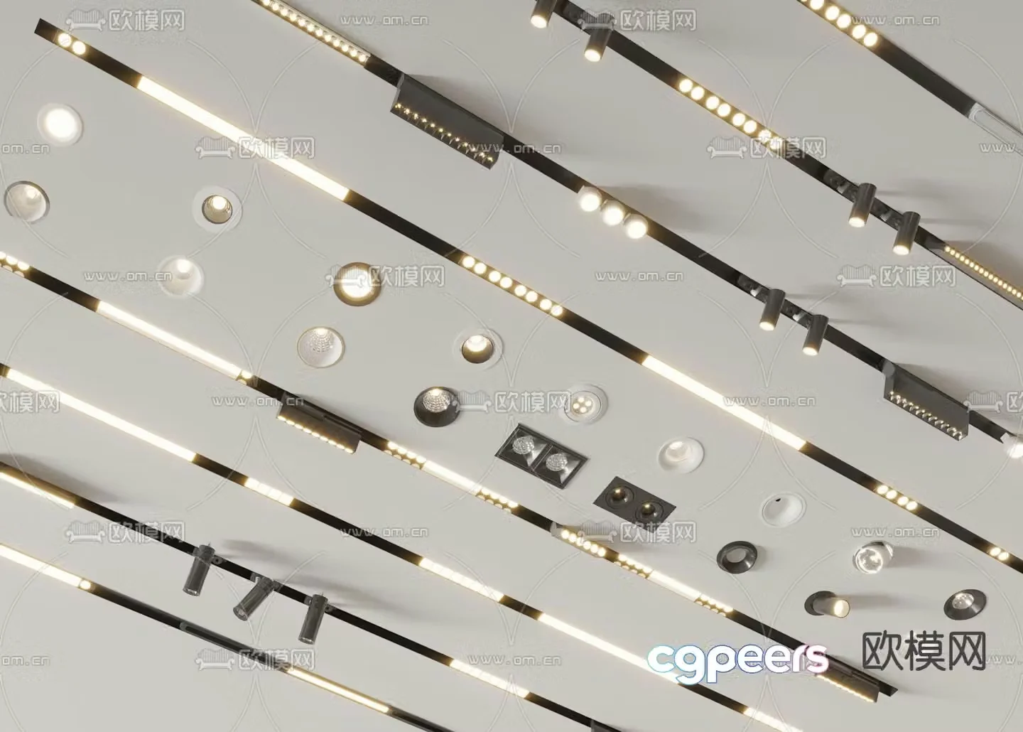 Magnetic light downlight spotlight track light 3d model
