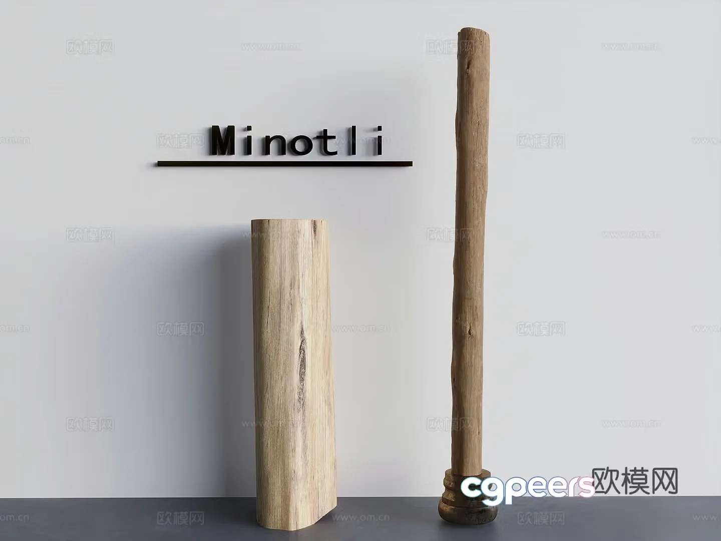 Roman columns stigmas wood Chinese columns 3D model
