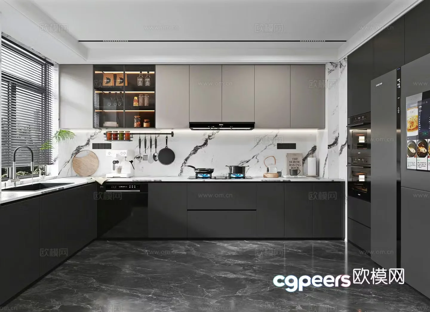 modern kitchen cabinet 3d model