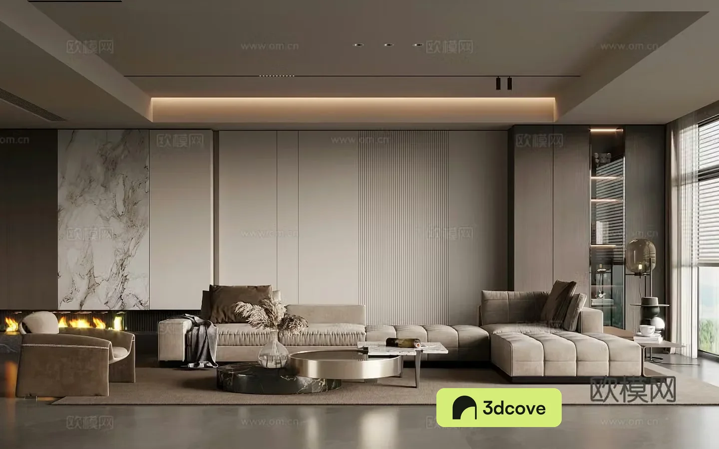 Home living room modern Italian living room sofa background wall sofa coffee table combination