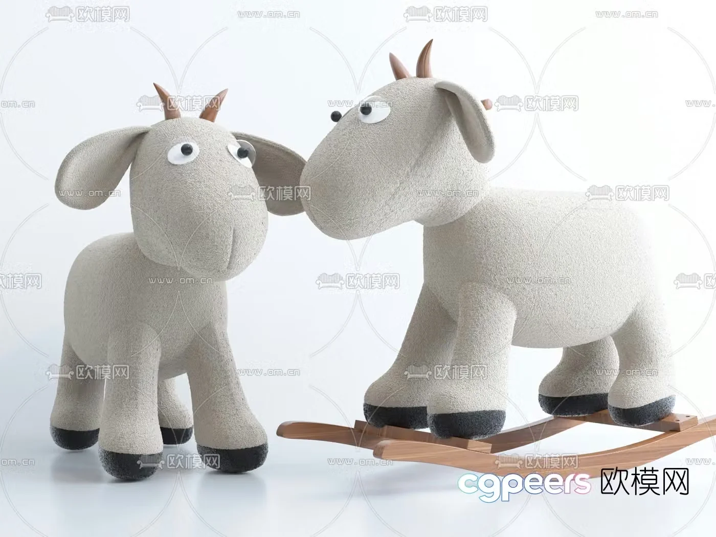 Modern sheep toy rocker 3d model