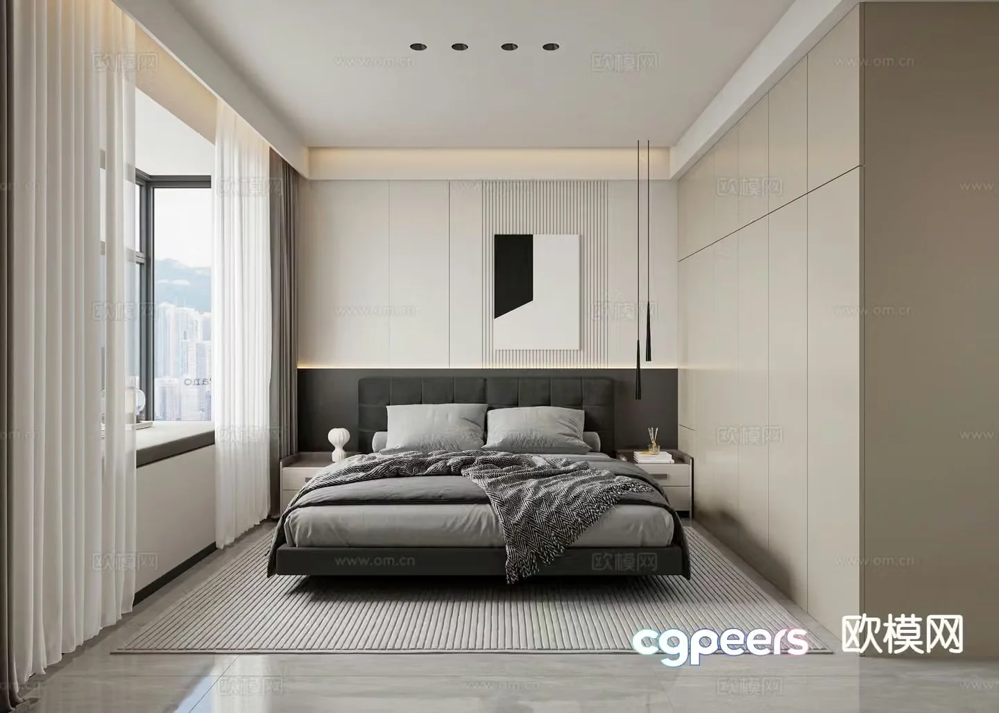 Modern bedroom master bedroom 3d model