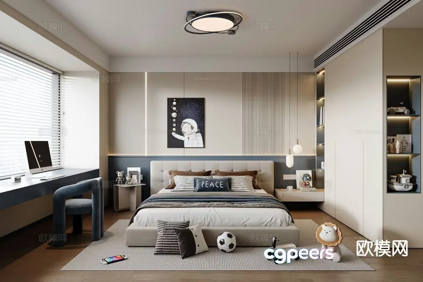 Modern boy’s room children’s room 3d model