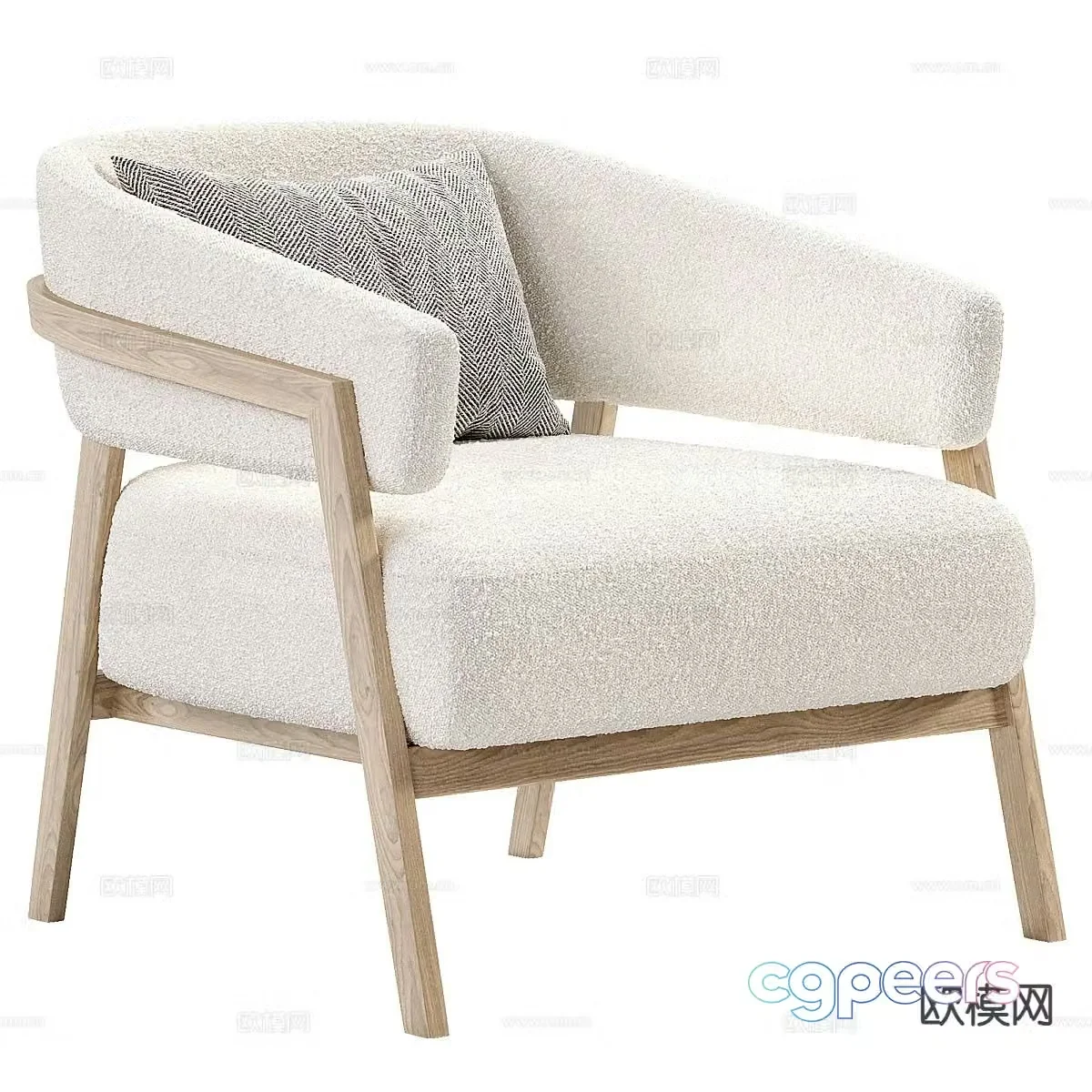 Single sofa armrest sofa 3d model