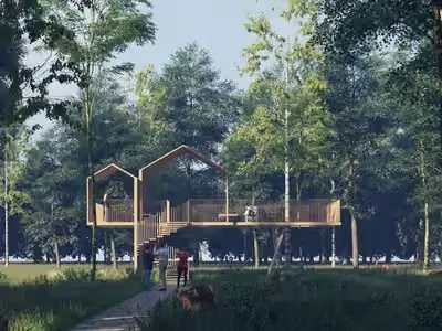 A Wooden Deck 3D Model – 5070 – VRAY Render