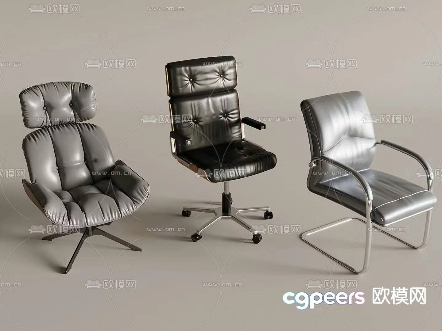 Modern office chair leisure chair boss chair armchair computer chair 3d model