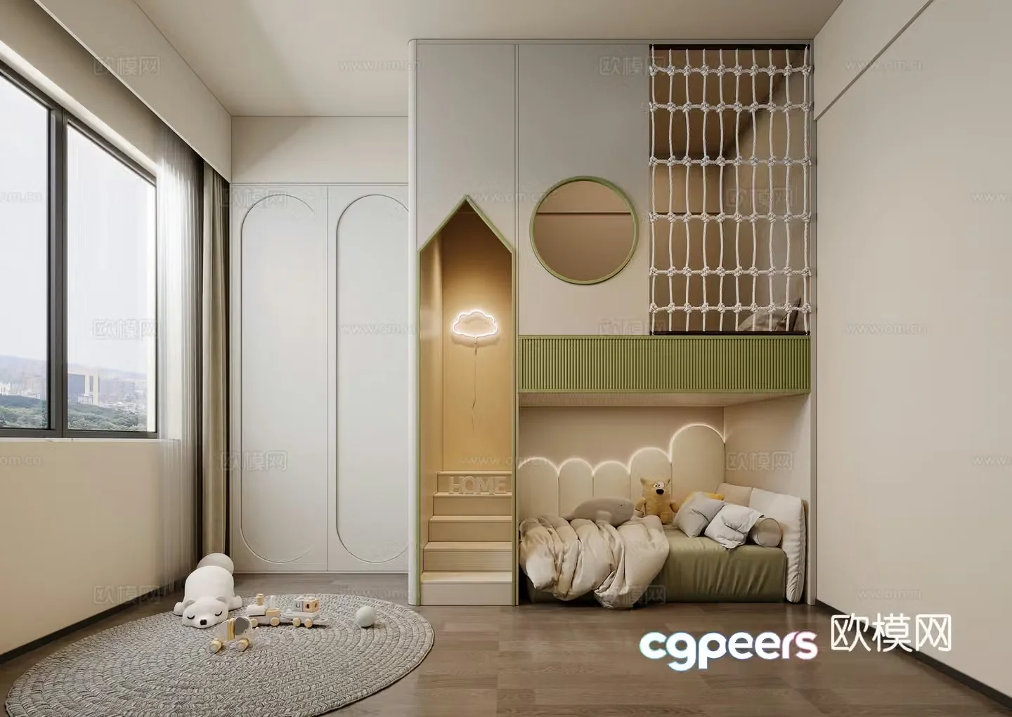 Modern children’s room 3d model