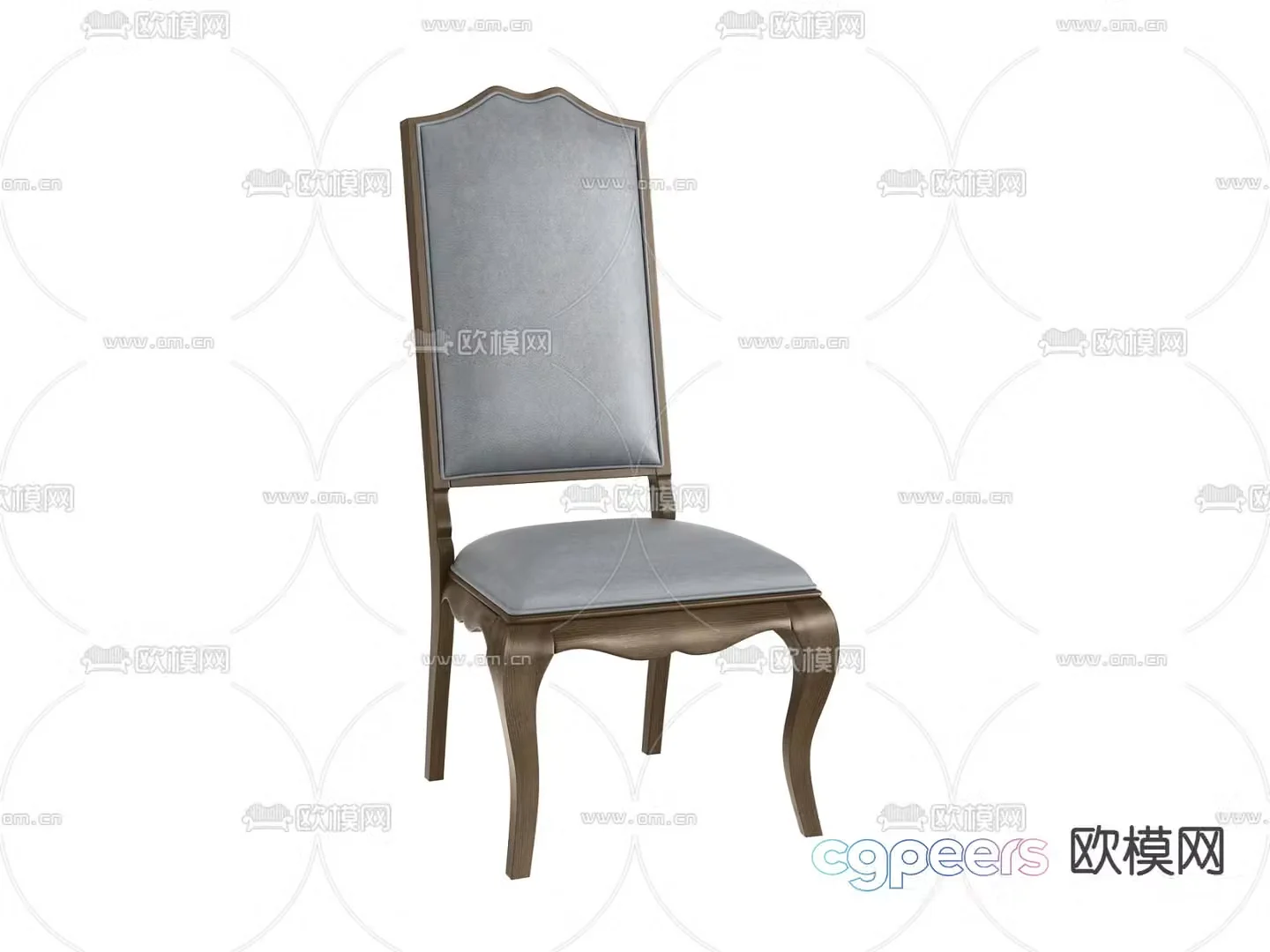 French single chair dining chair 3d model