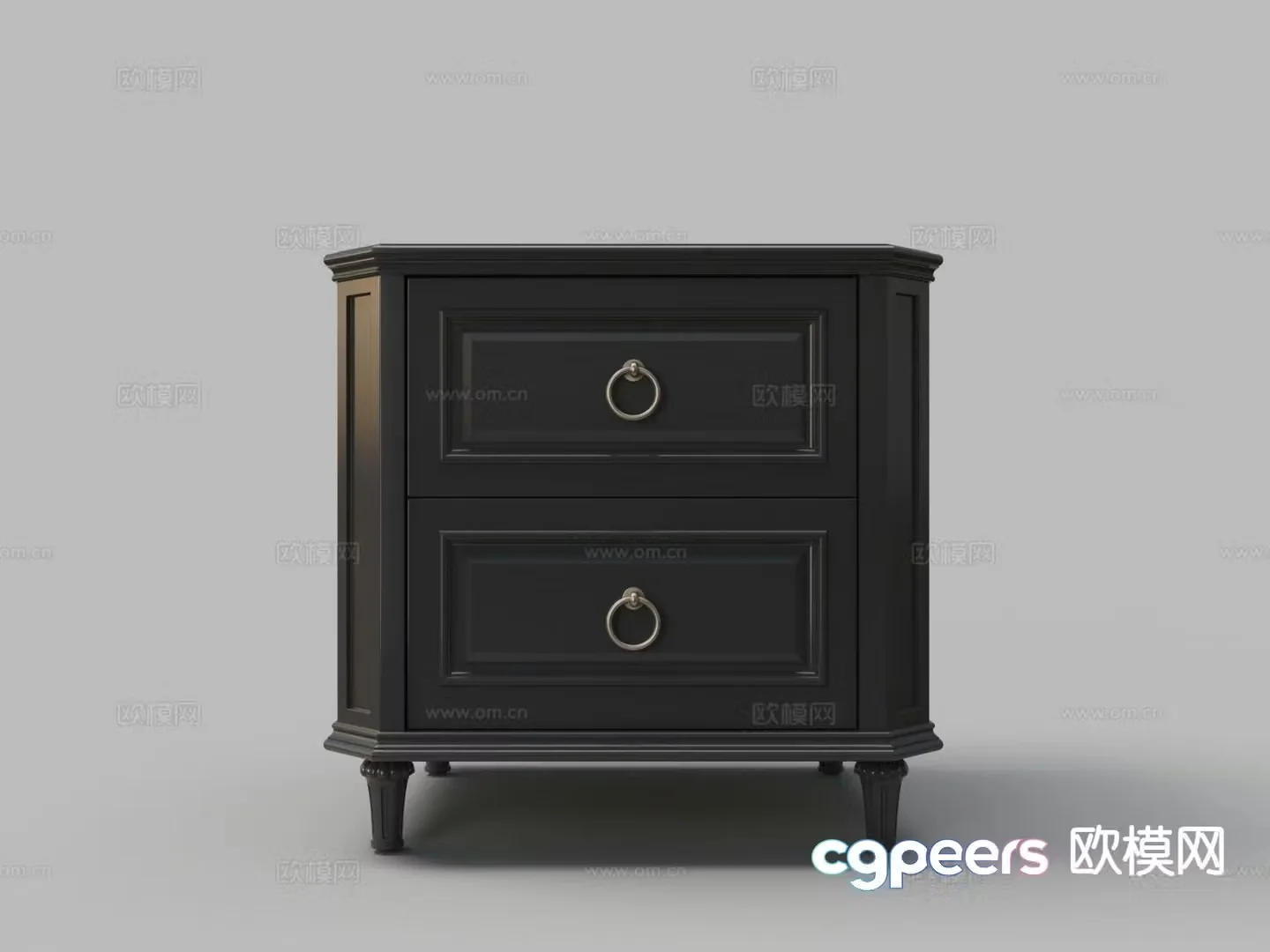 Simple European bedside table 3d model