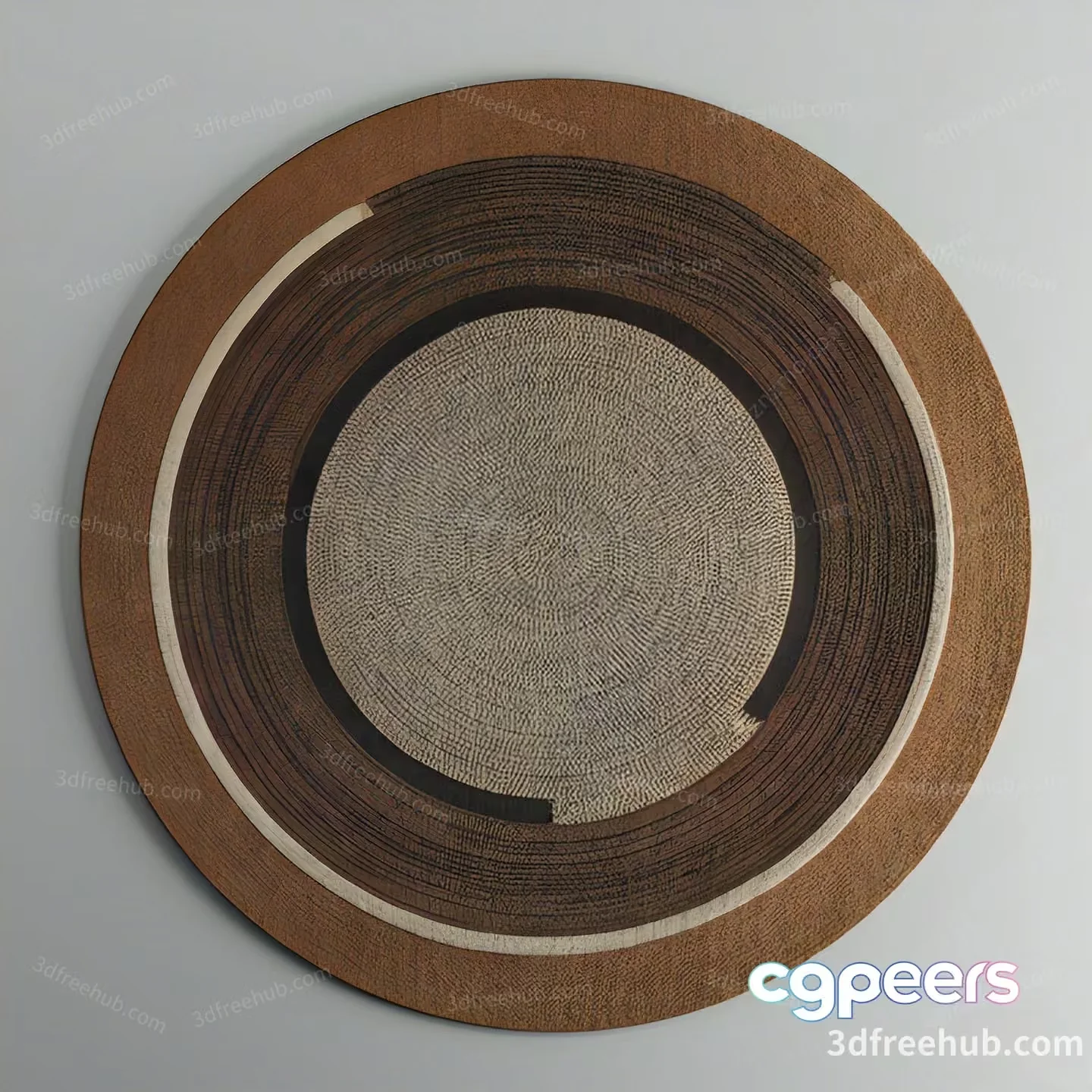 The Main Subject Is A Circular Wooden Object With A Textured Center 3D Model – 20293 – VRAY Render