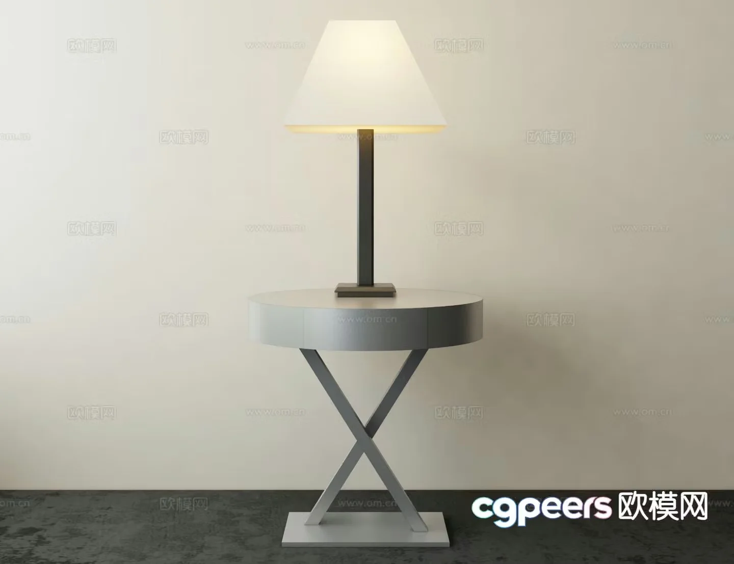 Modern round bedside table 3d model