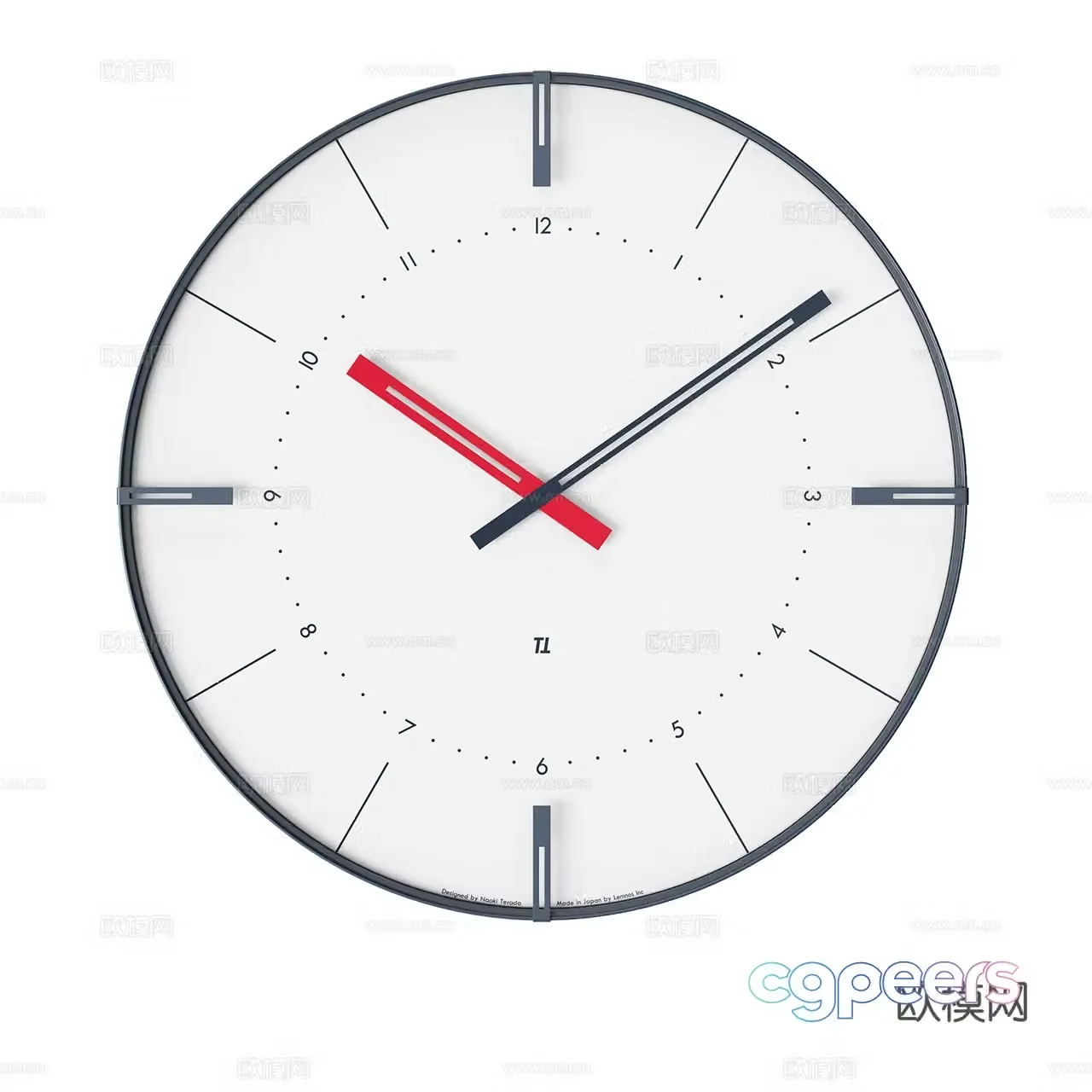 Lemnos Modern clock Wall clock Round wall clock Minimalist wall clock Decorative wall clock 3d model