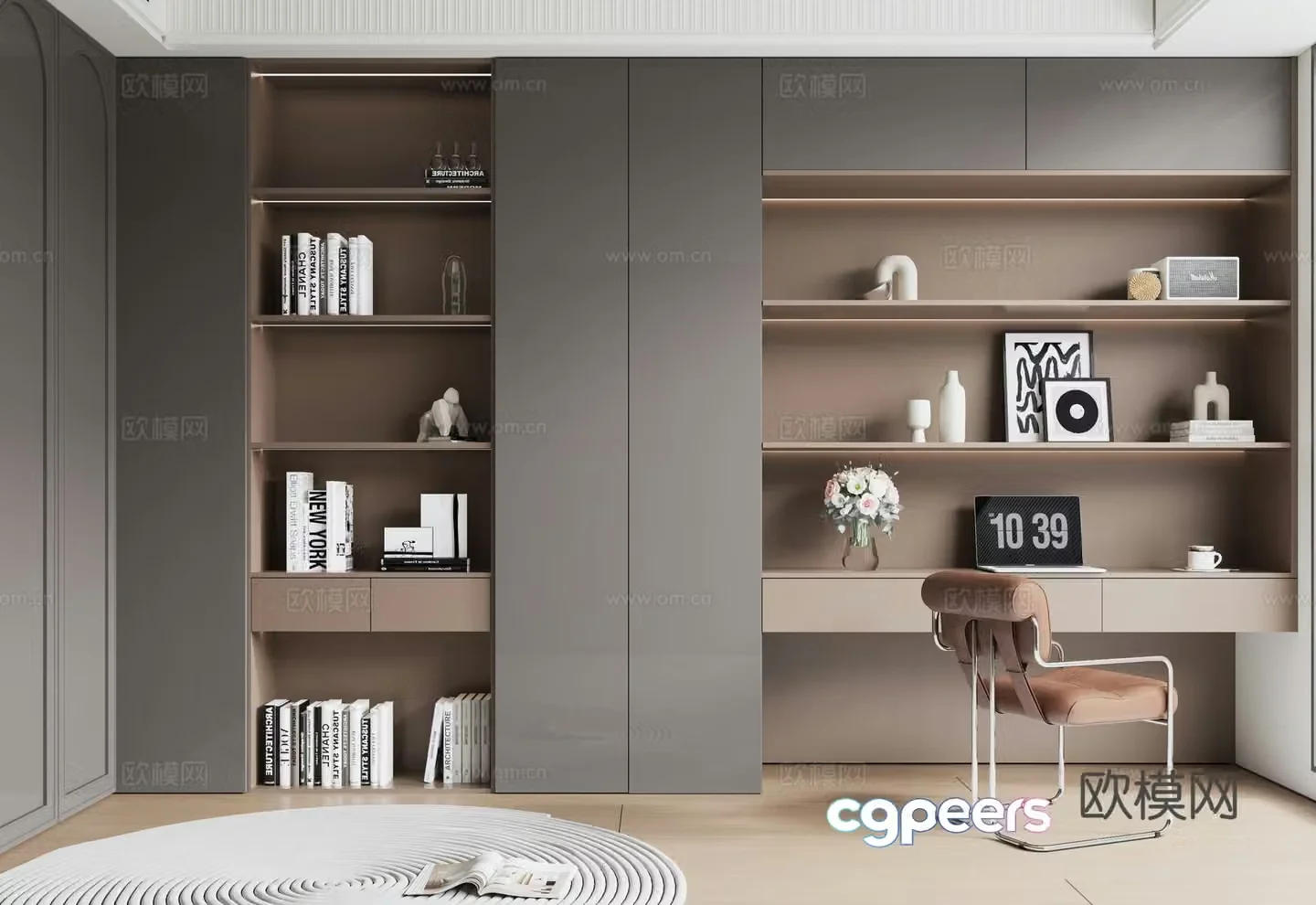 Italian bookcase 3d model