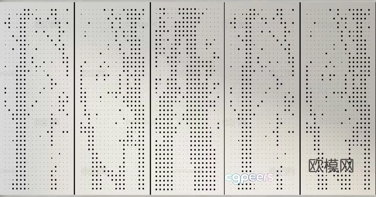 Punched aluminum plate light-transmitting plate hollow plate 3D model