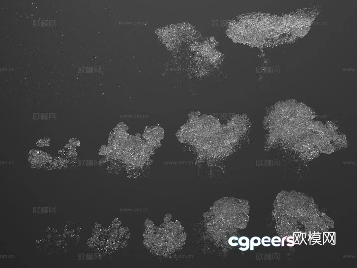 Bubble water drops rising water water flower 3D model