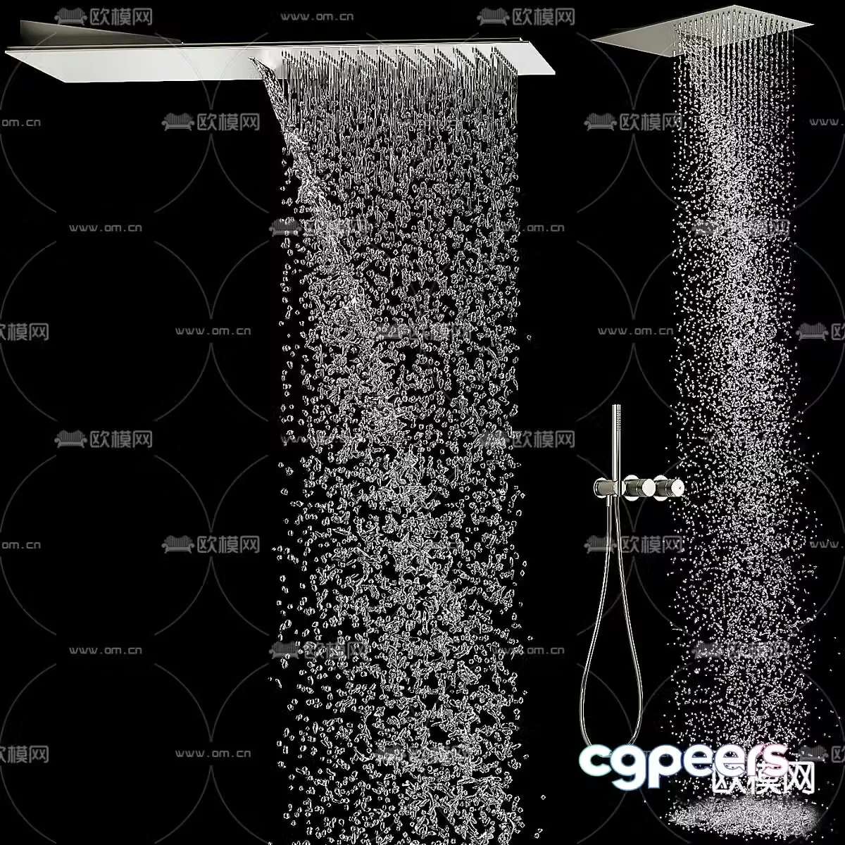 Shower faucet spray head water flow 3d model