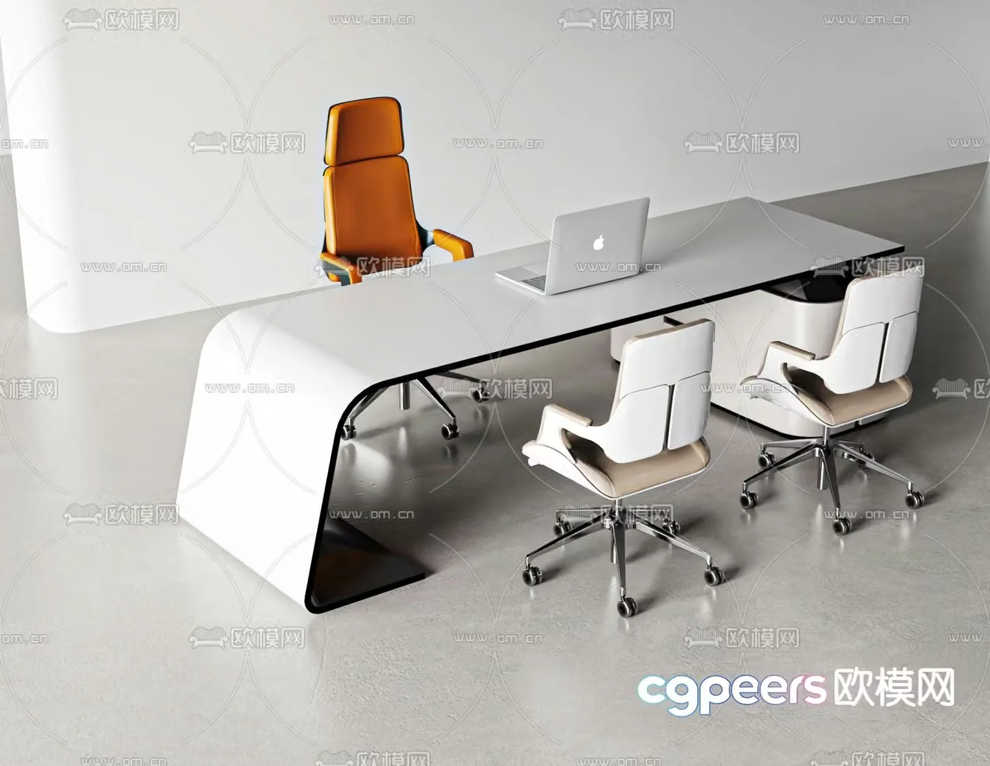 Modern general manager room table 3d model