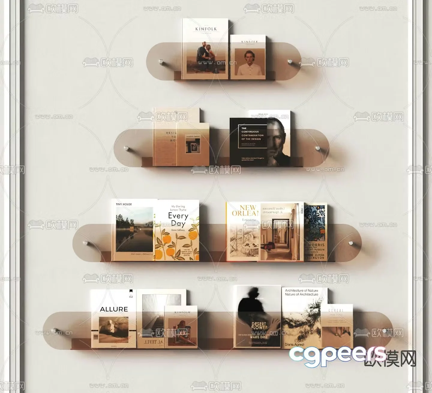 Wall cabinet wall cabinet acrylic bookshelf 3D model